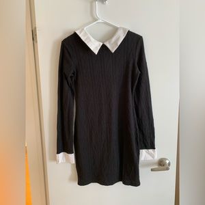 White collar black dress